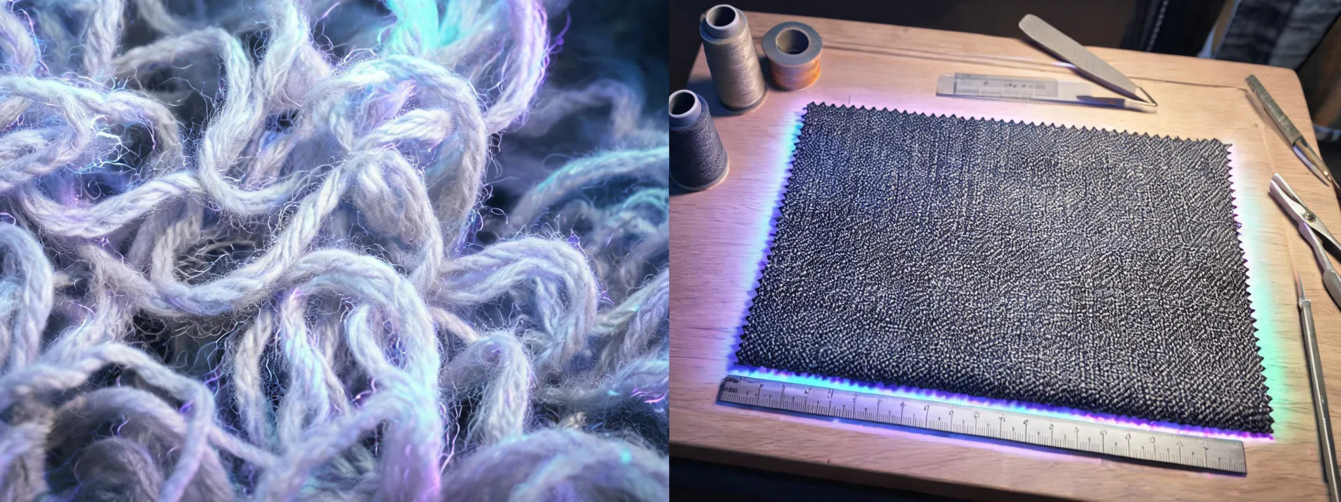 Microscopic wool fibre and woven structure research